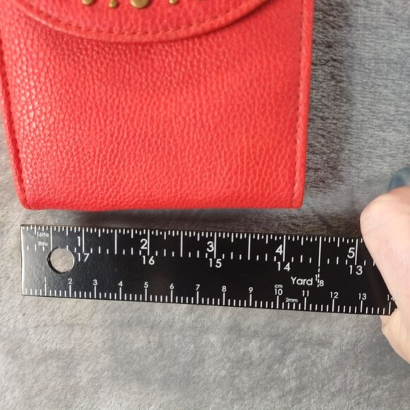 Jessica Simpson Red‎ Small Crossbody Purse Studded Faux Leather Adjustable Y2K - Picture 4 of 10